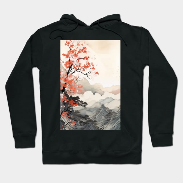 Misty japanese watercolor momiji Hoodie by etherElric